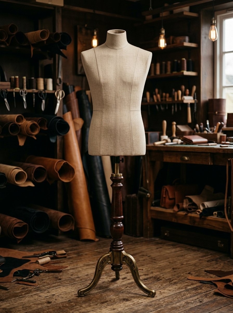 Kingsford Leather craftsmanship tailoring on dress form